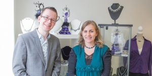 Graham Soult and Marianne Robson with some of Marianne's handmade jewellery